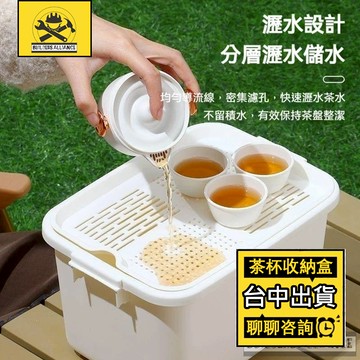 台中出貨🔥【築造者聯盟】🔥茶杯收納盒 旅行案頭收納 卡帶蓋防塵 功夫茶杯茶壺 可疊加茶具儲存盒 茶具收納盒 桌麵收納盒