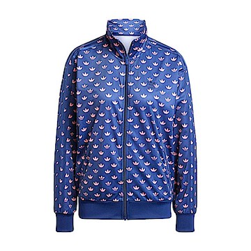 Adidas Mono Fbird TT IY0325 女 立領 外套 運動 經典 滿版 三葉草 復古 藍粉