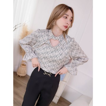 【限時39折】HS 黑影信號上衣 典雅杏