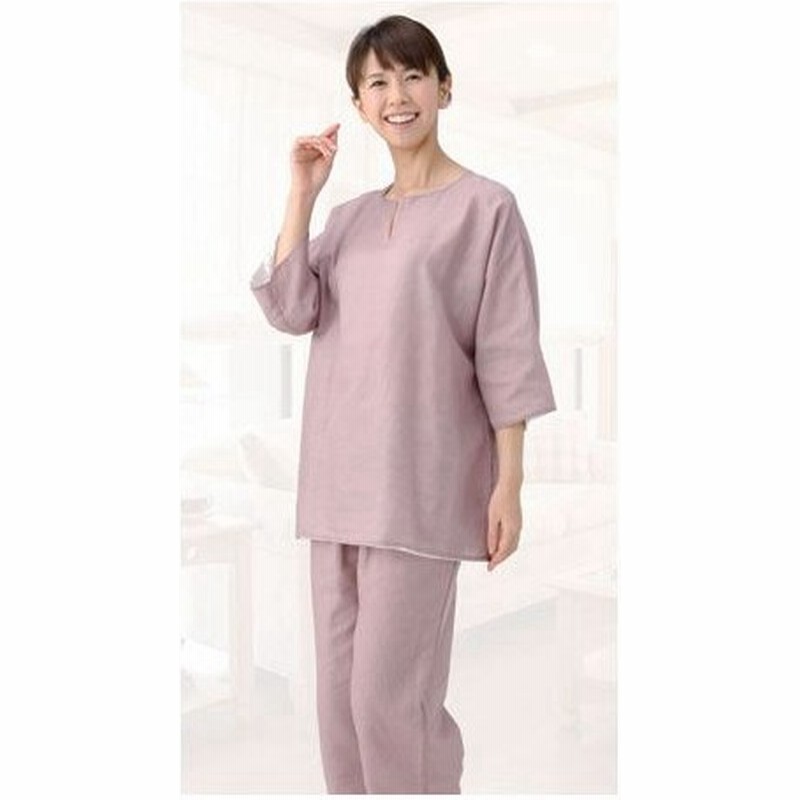 2重ガーゼパジャマ 8分袖 婦人用 パジャマ ガーゼ ルームウェア 寝巻き 夏用 山甚物産 通販 Lineポイント最大0 5 Get Lineショッピング