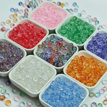 💥臺灣有貨🌈免運!💥8/10mm彩色琉璃車輪珠手工DIY串串水晶晶散扁珠飾品材料製作配件