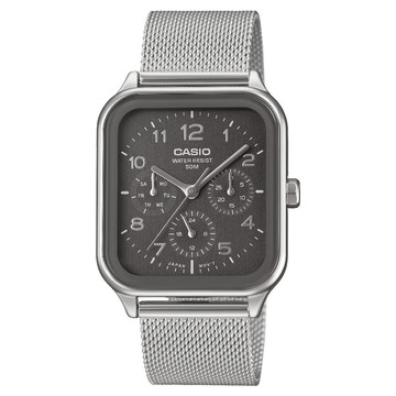 CASIO 卡西歐 MTP-M306M-8AV 經典設計 三眼 日期顯示 時尚風格腕錶 灰面 34mm