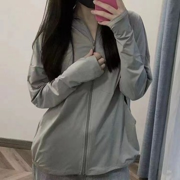 冰絲外套女 外穿夏季冰絲薄款透氣防紫外線長袖連帽外套 冰絲外套女