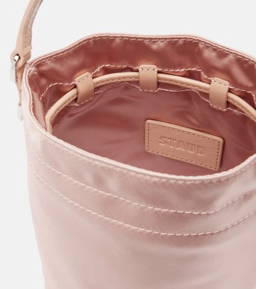 Staud Lila leather-trimmed satin bucket bag