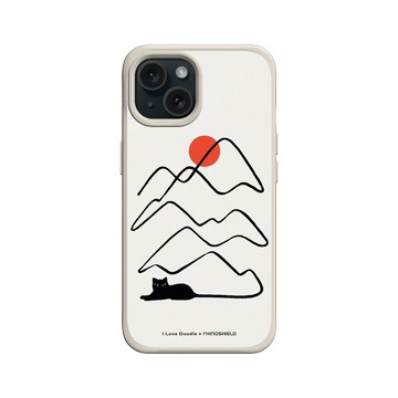iPhone 15 SolidX 貝殼灰 - ilovedoodle (Lim Heng Swee) - Cat Landscape - Tail 貓咪尾巴