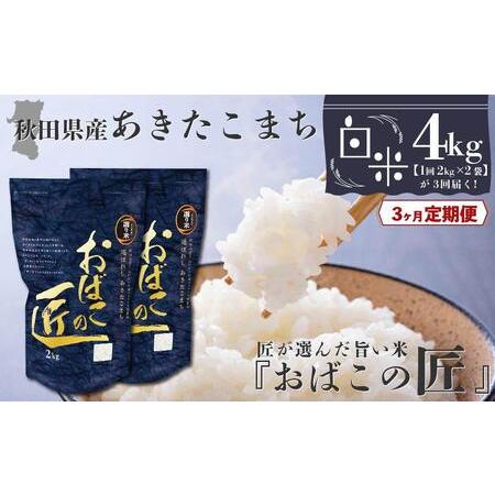 ふるさと納税 秋田県産おばこの匠あきたこまち　4kg （2kg×2袋）白米 秋田県大仙市