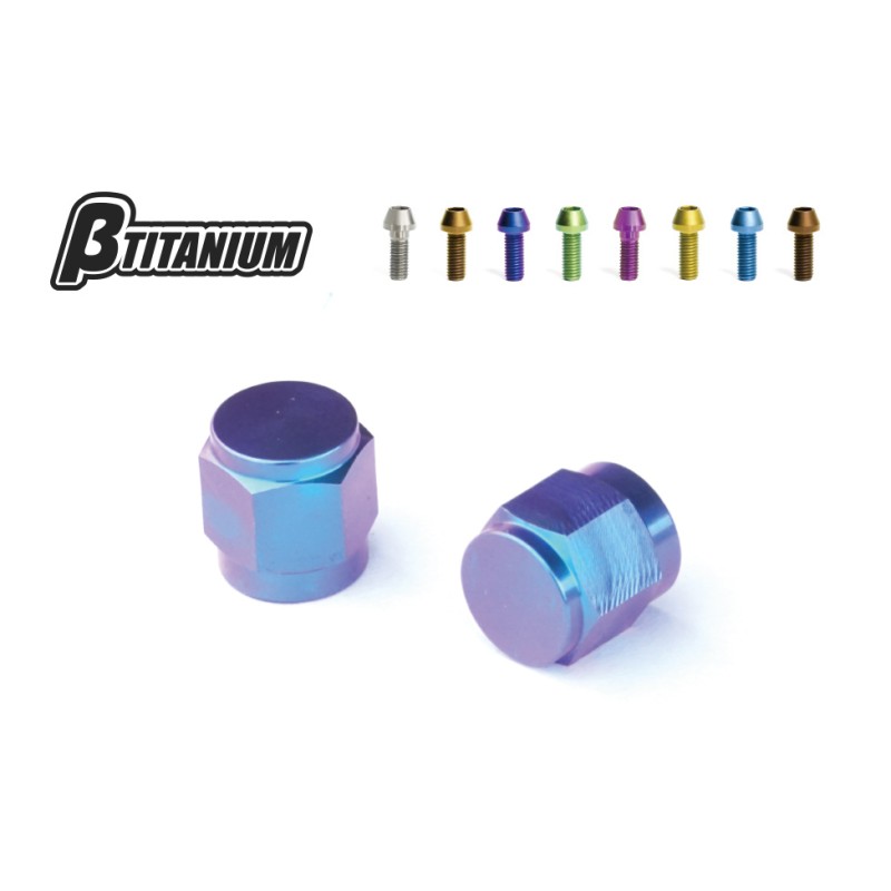 βTITANIUM（ベータチタニウム） 汎用 チタン製 エアバルブキャップセット （2個入り）（アイスブルー（陽極酸化あり）） | LINEショッピング