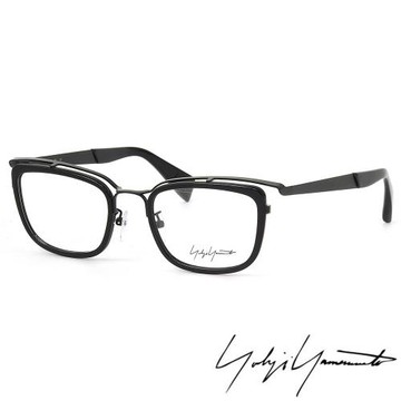 【Yohji Yamamoto 山本耀司】山本耀司時尚立體方框造型光學眼鏡(黑 YY1019-019)