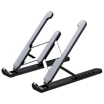 BANGJIASHI 筆電散熱架 鋁合金承重高 縷空設計快速散熱 多維度調節  1個  黑色