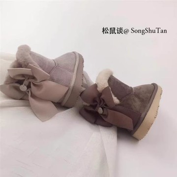 女童雪地靴防雪水公主靴加絨冬季兒童蝴蝶結短靴子中大童棉鞋防滑