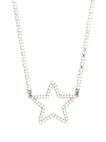 Alessandra Rich - crystal-embellished star necklace - women - Brass/glass - One Size - Silver