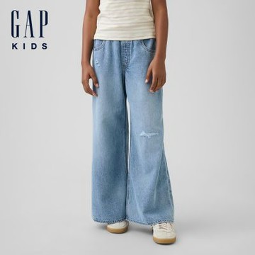 【GAP】兒童UltraSoft低腰寬鬆牛仔褲-中度水洗(881237)