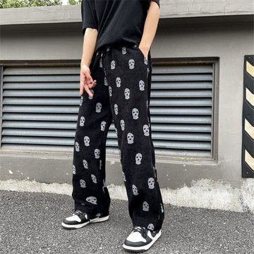 men's retro loose straight wide leg pants 復古寬松直筒闊