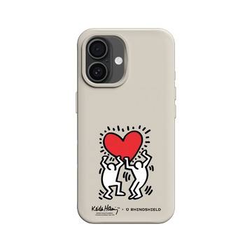 iPhone 16 SolidX 貝殼灰 - Keith Haring - 愛心