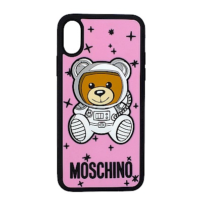 MOSCHINO 新款可愛外星太空熊 I Phone X 軟膠手機殼 (粉紅)