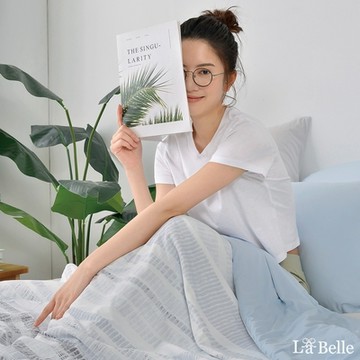 【Great Living格蕾寢飾】義大利La Belle 藍莓千層 眠綿冰涼感抗菌涼被(5x6.5尺)