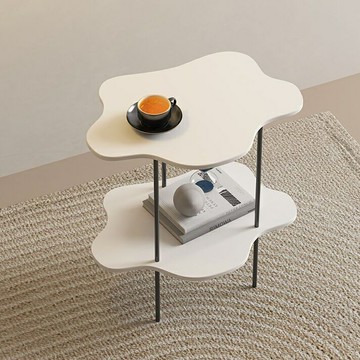 北歐雲朵小茶幾ins雙層沙發邊幾現代創意角幾床頭桌櫃簡約輕奢風
