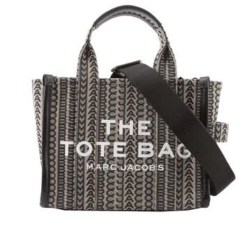 [平輸]MARC  JACOBS THE MONOGRAM TOTE 滿版標誌小款托特包(黑色/深米色)