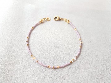 羊毛衫 ‧ 白水晶 黃銅 串珠 細手環