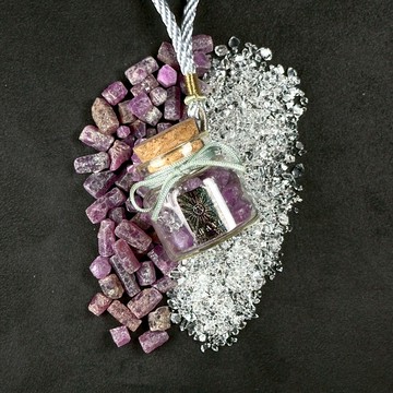 活力希望小精靈瓶 |緬甸 紅寶石原礦 巴基斯坦 閃靈鑽 水晶 能量瓶 隨身瓶 清理負面能量 點燃生命熱情 已鑑定