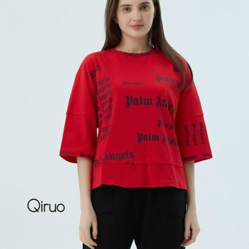 【Qiruo 奇若】春夏專櫃精品紅色短袖上衣4019A  造型字母