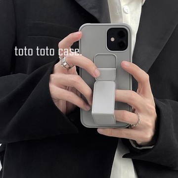 流行高級多功能支架手機殼17適用蘋果iphone16promax手機殼15新款14腕帶13簡約12折疊支架11商務膚感純色xs