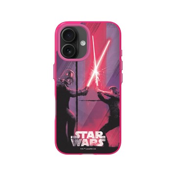 iPhone 16 Clear 粉漾桃 - 迪士尼-星際大戰 Star Wars - 路克 vs 黑武士