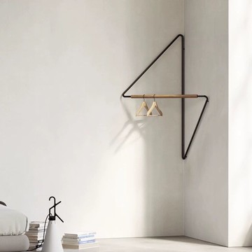 吊衣桿 掛衣架 北歐墻角掛衣架設計師衣架藝術創意掛衣架拐角裝飾墻面轉角置物架S66公司貨快速出貨