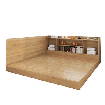 落地式日式低箱書架床1.0米1.2米實木板現代簡約兒童板式床可定制J-43公司貨