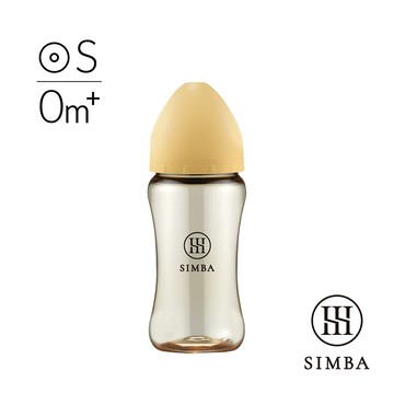 小獅王辛巴 蘊蜜鉑金PPSU寬口防脹氣奶瓶270ml(旦黃)-新生適用