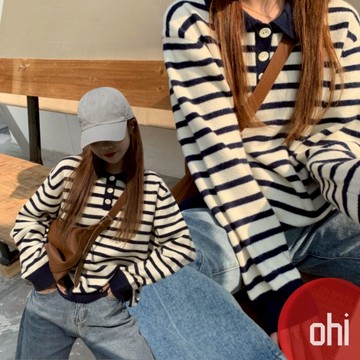 【ohi】POLO領套頭毛衣 日系復古慵懶風 設計感韓系寬鬆 休閒百搭 上衣 針織衫 秋款女裝 GWD1557