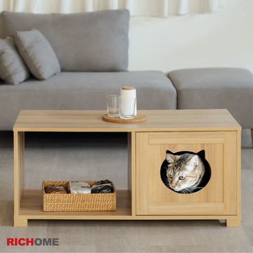 【RICHOME】凱特貓咪茶几櫃/置物櫃/茶几桌
