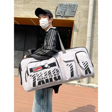 新款羽毛球包單肩矩形包大方包大容量手提式網球包男女款運動健身