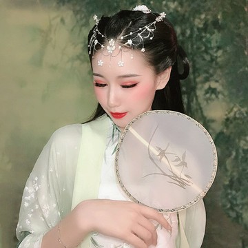 雅夢緹漢服發飾女古風流蘇額飾邊夾古裝頭飾仙氣表演頭鏈寫真配飾