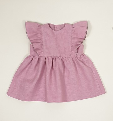 天然麻連衣裙，女孩連衣裙，復活節嬰兒連衣裙，夏季嬰兒連衣裙