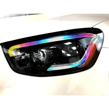小馬汽車工坊_賓士GLC_【2021】7彩透明車燈眉_DIY燈眉貼GLC250.GLC300.GLC43.GLC63