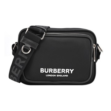 BURBERRY  Paddy 徽標LOGO尼龍拉鍊斜背包(黑色)