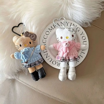 臺灣出貨⭐ins風kitty長腿掛件鑰匙扣包包掛件秋冬針織毛衣毛絨玩偶掛飾禮物鑰匙扣掛飾 吊飾 可愛吊飾 掛件 包包吊飾