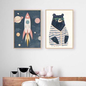 星際出發 Countdown to the Stars / 火箭熊 兒童房掛畫 海報