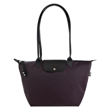 LONGCHAMP LE PLIAGE ENERGY系列再生尼龍長把肩背/斜背包(勃根地紅)