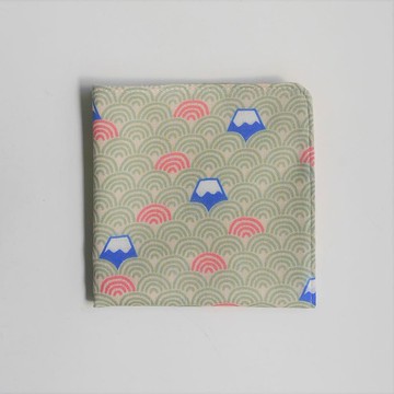台灣二重紗手帕=波濤富士山=米黃(共3色)