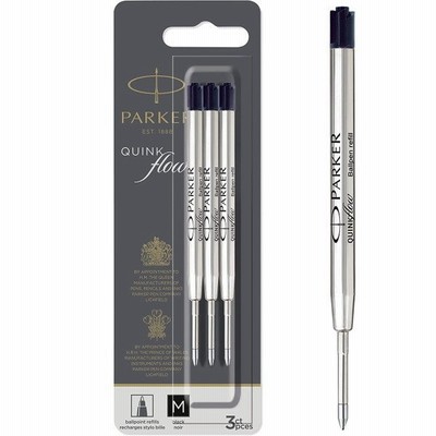 パーカー専用  PARKER クインクフロー ボールペン替え芯 ブラックM 3本入り ネコポス便対応品
