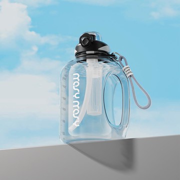 大容量Tritan運動水壺 獨立茶倉設計 2600ml 粉紅氣泡