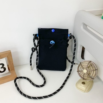 免運🔮極簡風手機包女日韓輕薄抽繩尼龍小包百搭迷你單肩斜挎零錢包bags小腰包 腰包 掛包 手機包 手機腰包 側背包 斜