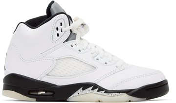 Nike Jordan 白色 Air Jordan 5 Retro 儿童高帮运动鞋