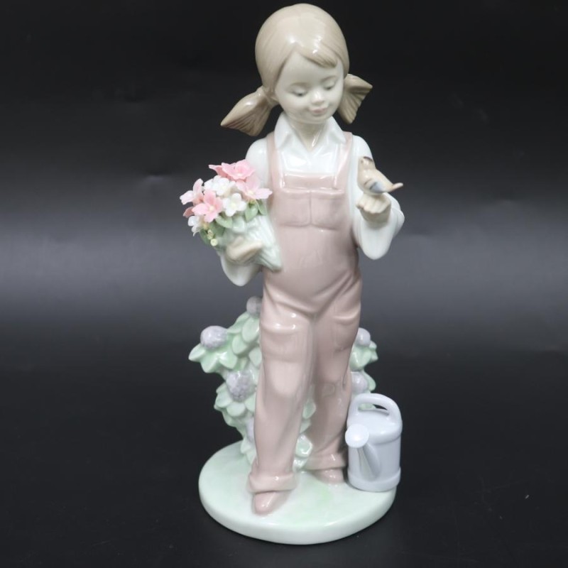 ITK0W0JPSGO4 即決 本物 LLADRO リヤドロ #5217 小鳥と話す少女 置物 フィギュリン 陶器 女の子 鳥 花 インテリア  コレクション | LINEブランドカタログ