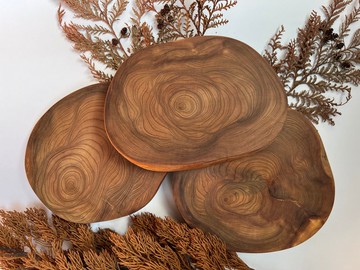 紅檜重油經典根瘤紋大器厚切杯墊-永久散發木質芬芳