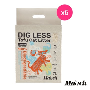 喵趣-益菌奶香消臭豆腐貓砂1.5mm 7L/六包(豆腐沙 10秒快速溶解 可沖於馬桶)