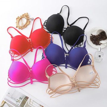 光面無痕前扣美背性感辣妹內衣少女上托聚攏防下垂透氣舒適文胸罩