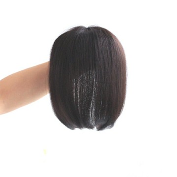 【巴黎精品】現貨+預購 女真髮髮片短假髮透氣假髮片輕量免打理隱形增髮量假髮接髮-齊瀏海波波頭直髮a1bi5